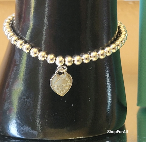 Tiffany & Co. Silver Bead Bracelet heart Tag - Picture 9 of 14